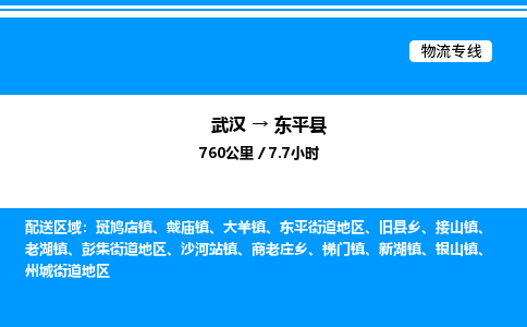 武漢到東平縣物流專(zhuān)線(xiàn)-武漢至東平縣貨運(yùn)公司