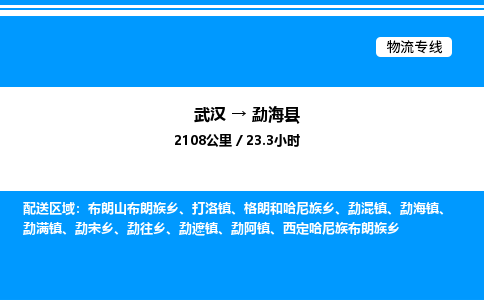 武漢到勐?？h物流專線-武漢至勐海縣貨運公司
