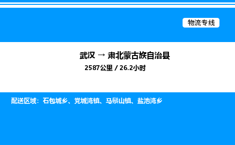 武漢到肅北縣物流專線-武漢至肅北縣貨運公司