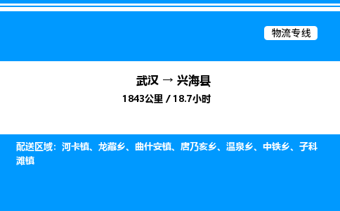 武漢到興?？h物流專線-武漢至興海縣貨運(yùn)公司
